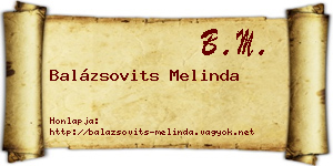 Balázsovits Melinda névjegykártya