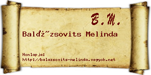 Balázsovits Melinda névjegykártya