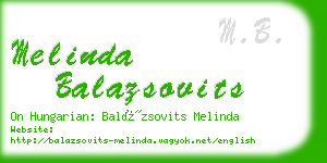 melinda balazsovits business card